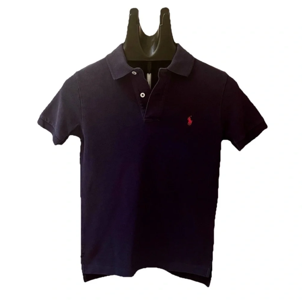 Polo Ralph Lauren Boys Navy Short Sleeve Polo Shirt - Size S (8)
